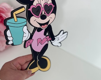 Minnie Swimming Cutout, Minnie Summer Cutouts, Minnie Swimming DYI Centerpiece, Minnie Summer Birthday Decorations, Minnie Birthday Theme