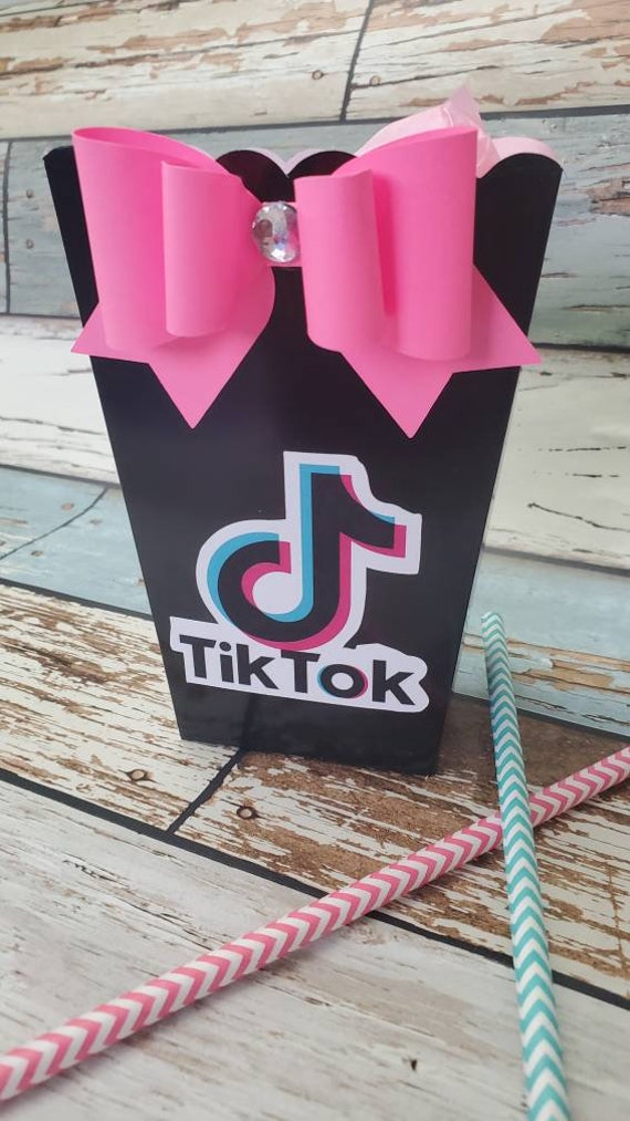Tik Tok Popcorn Box Tik Tok Party Favor Box Popcorn Box Etsy