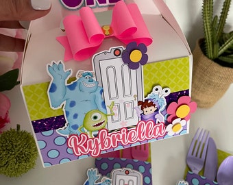 Monster Inc Party Favor Box, Monster Inc Birthday Decorations, Monster Inc Birthdays Theme, Monster Inc Handmade Birthday Box