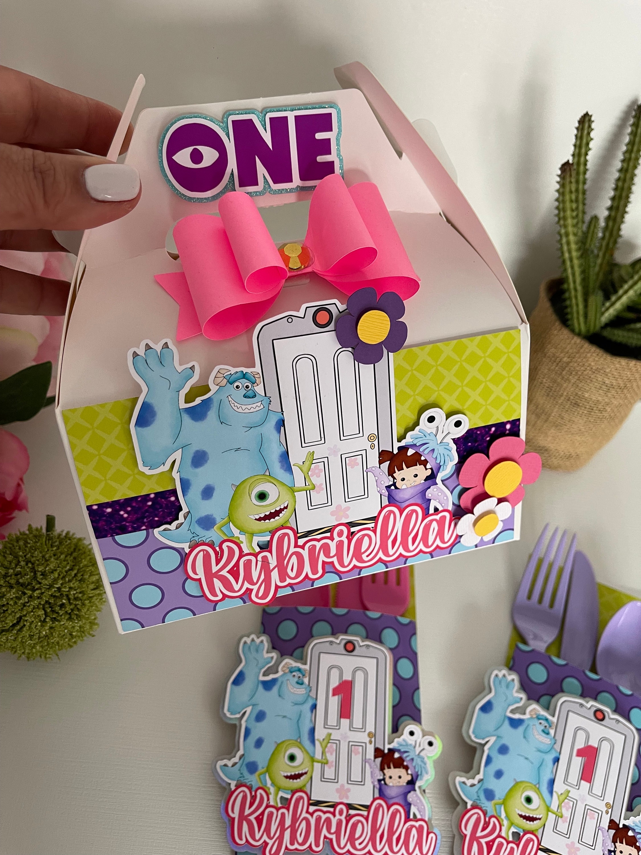 Monster Inc Party Favor Box, Monster Inc Birthday Decorations, Monster Inc Birthdays Theme, Monster Inc Handmade Birthday Box