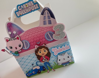 Gabby Dollhouse party favor box Gabby Dollhouse treat box Gabby Dollhouse birthday decor Gabby Dollhouse party supplies