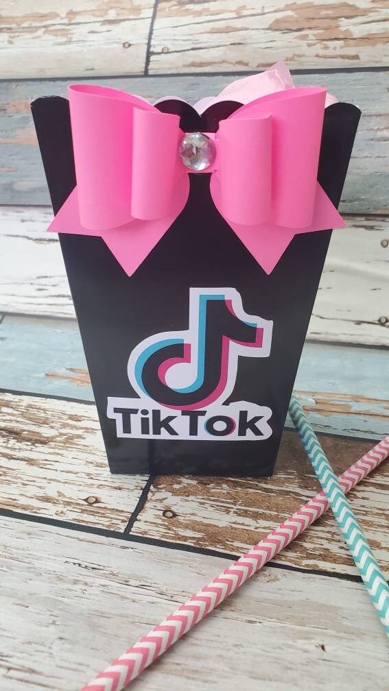 Tik tok popcorn box Tik tok party favor box Popcorn box Etsy