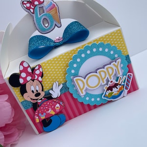 Minnie Mouse party favor box Minnie Mouse birthday box Minnie Mouse treat box Minnie ice cream birthday Minnie party supplies