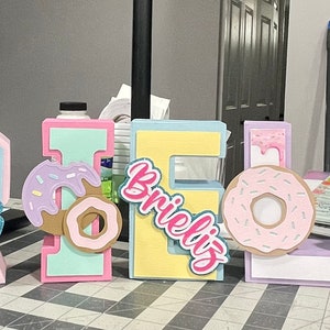 Donuts 3D letter, Two sweet party decor, First birthday 3D letter, Donuts birthday decorations, Donuts theme party