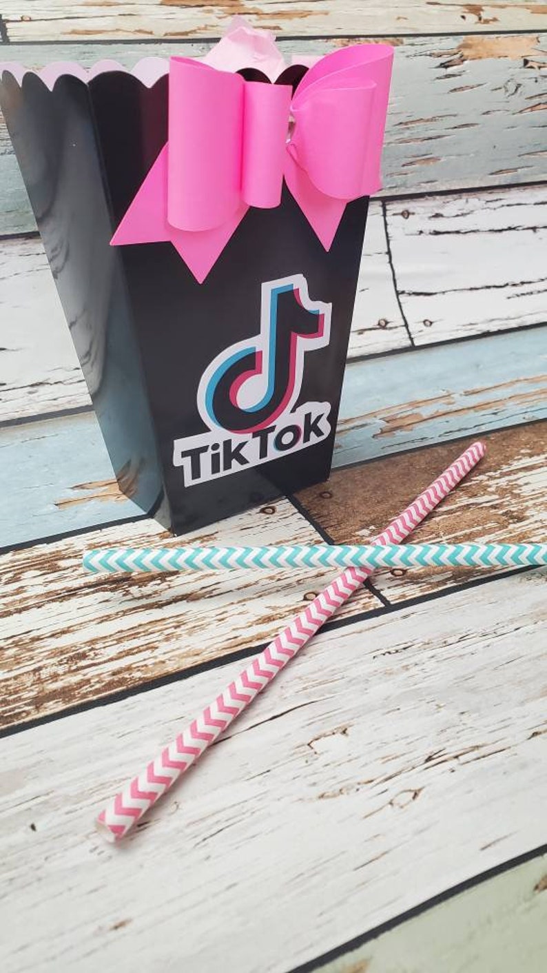 Tik Tok Popcorn Box Tik Tok Party Favor Box Popcorn Box Etsy