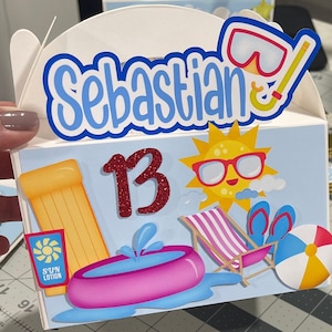 Pool-Party-Geschenkbox, Sommer-Party-Geschenk, Sommer-Leckerli-Box, Sommer-Geburtstagsthema, Pool-Geburtstagsdekoration, Pool-Geburtstag, Sommerparty,