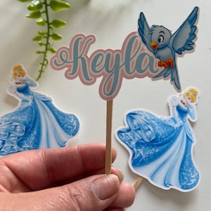 Cinderella cupcakes topper, Cinderella party decorations, Cinderella birthday theme, Cinderella party supplies, Princesses cupcakes topper