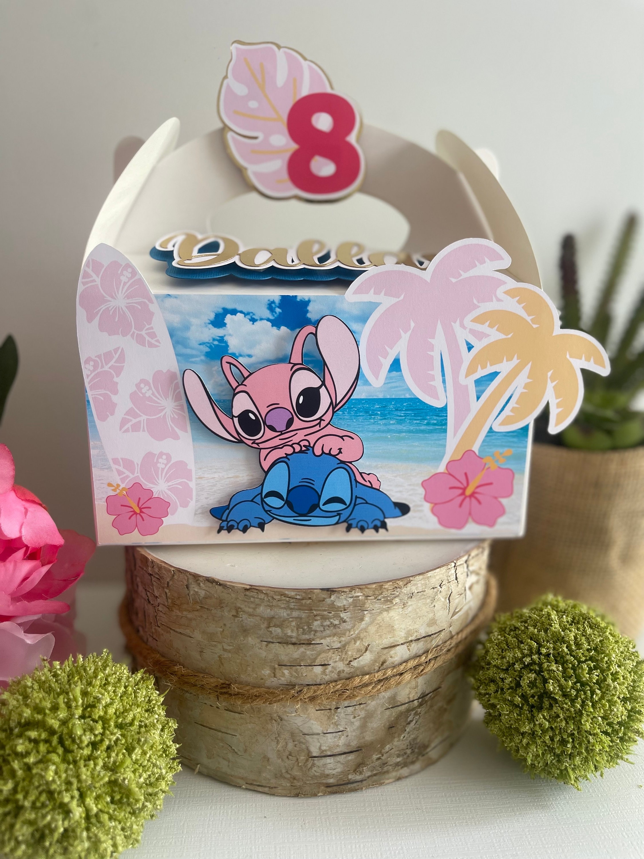 Stitch and Angel Party Favor Box, Stitch party Favor Box, Stitch and Angel birthday decorations, Stitch Birthday Theme, Stitch Goody Box,