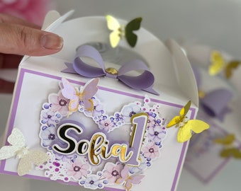 Butterfly party favor box, Butterfly birthday Butterfly party decorations, Butterfly theme party, Butterfly first birthday theme
