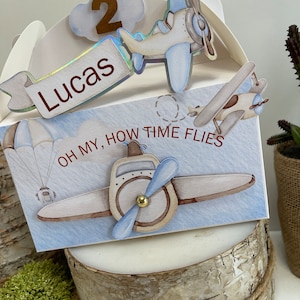 Airplane party favor box, Airplane birthday theme, Airplane birthday decoration, Airplane goody bag, Boy first birthday theme,