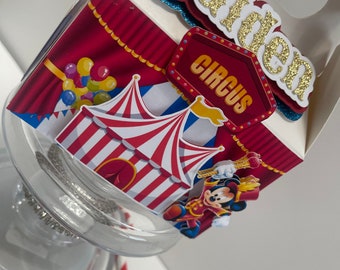 Mickey Circus party favor, Mickey Circus birthday, Mickey Circus party Supplies, Mickey Circus treat box, Mickey Circus party decorations,