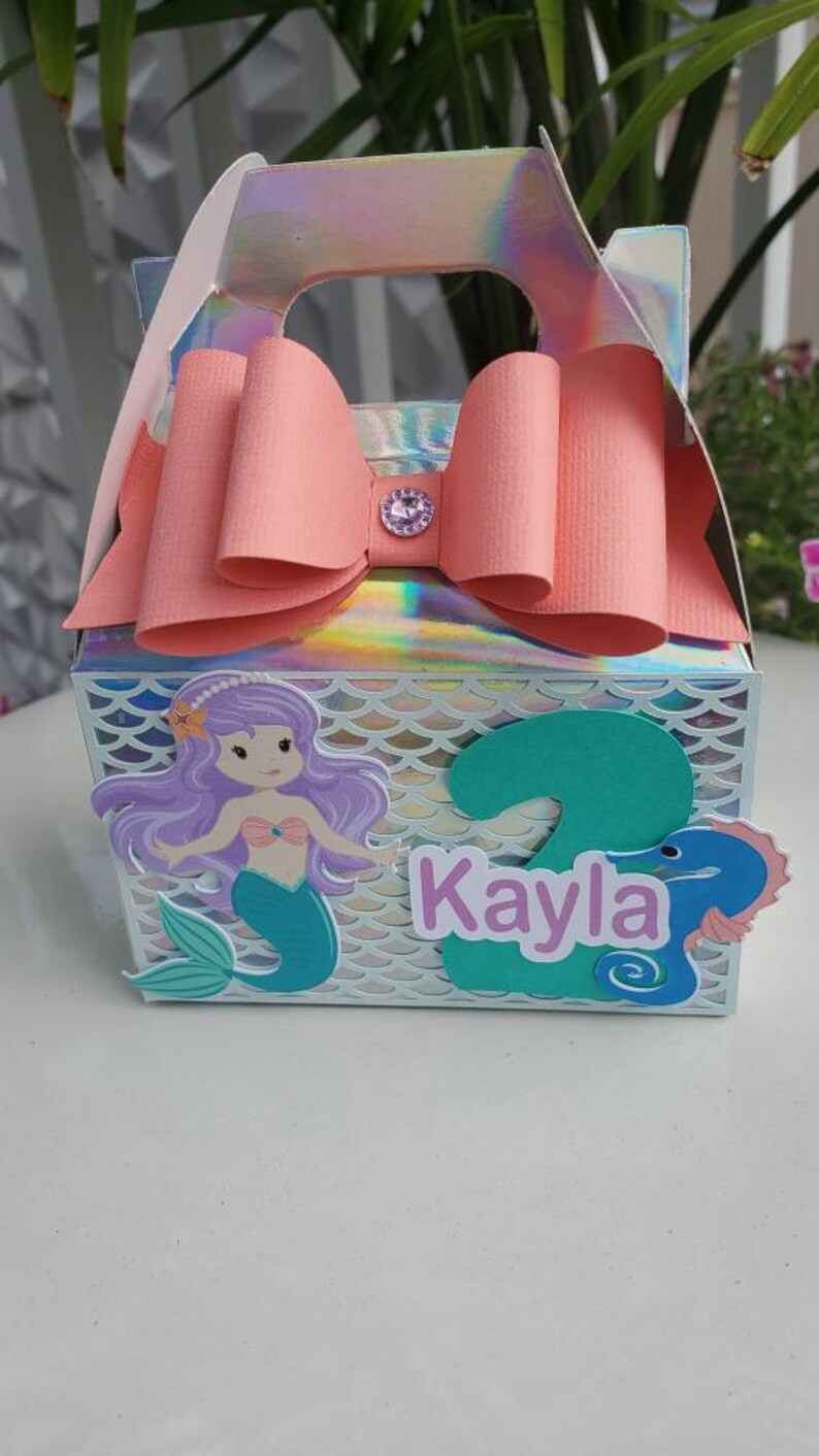 Mermaid Party Favor Box, Mermaid Treat Box, Mermaid Birthday Box ...
