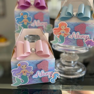 Mermaid party Favor box, Mermaid birthday decorations, Mermaid party theme, Mermaid treat box, Mermaid custom box