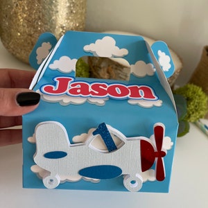 Airplane Party Favor Box, Airplane Birthday Theme, Airplane goody bag, Airplane birthday decorations,