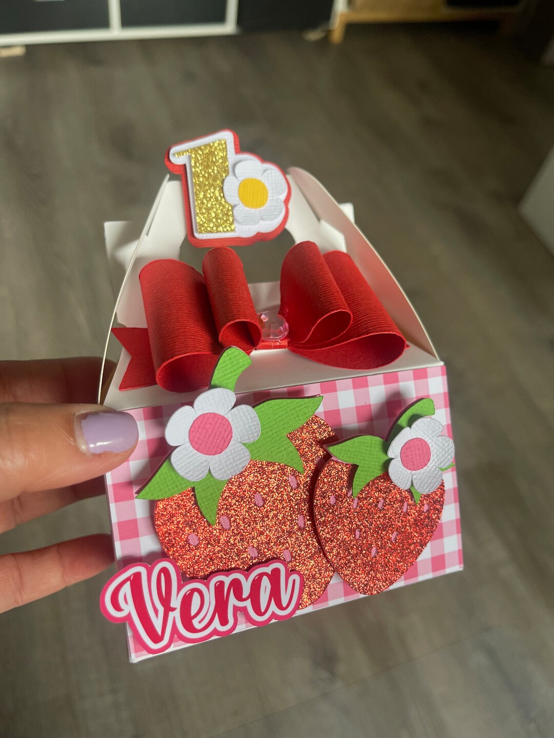 Strawberry Party Favor Box Strawberry Birthday Theme Strawberry