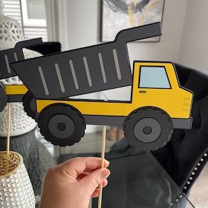 Construction truck cutouts, Construction truck party decorations, Truck cutouts, Construction Truck Centerpiece, Construcion birthday theme
