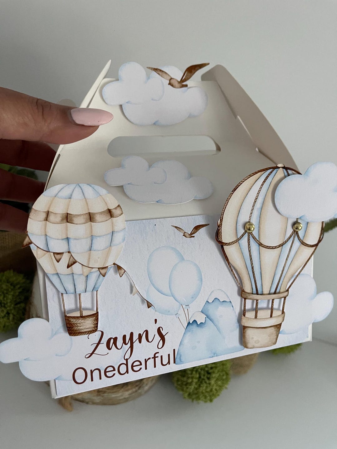 Hot Air Balloon Party Favor Box, Hot Air Balloon Birthday Decorations ...