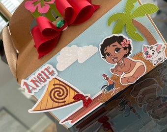 Baby Moana Party Favors, Baby Moana Birthday Decorations, Moana Birthday Theme, Moana Goody Box, Moana Personalized Favor, Moana Gift Boxes