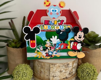 Mickey Clubhouse Party Favor Box, Mickey Clubhouse Birthday Decorations, Mickey Clubhouse bBirthday Theme, Mickey Clubhouse Personalized Box