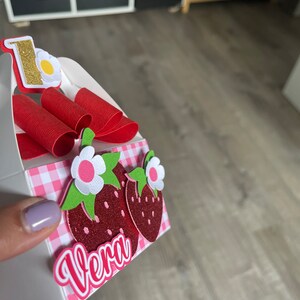 Strawberry Party Favor Box Strawberry Birthday Theme Strawberry