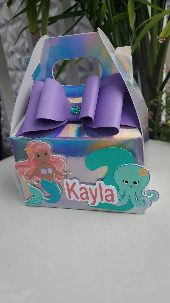 Mermaid Party Favor Box, Mermaid Treat Box, Mermaid Birthday Box ...