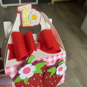 Strawberry Party Favor Box Strawberry Birthday Theme Strawberry