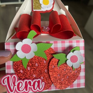 Strawberry Party Favor Box Strawberry Birthday Theme Strawberry