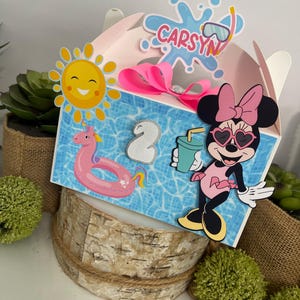 Minnie Swimming Party Fav, Minnie Pool Party Birthday, Minnie Summer Birthday Decorations, Minnie Pool Party Theme