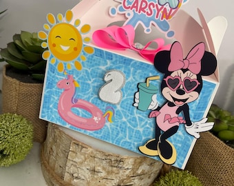 Minnie Swimming Party Fav, Minnie Pool Party Birthday, Minnie Summer Birthday Decorations, Minnie Pool Party Theme