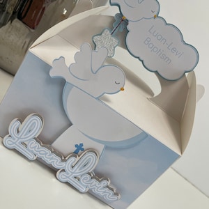 Baptism party favor, Baptisms party decorations, Baptism goody box, Personalized Baptism favor, Baptism gable box, Baptism favor gift