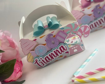Candy Land party favor box, Candy Land birthday decorations, Candy Land birthday theme, Candy Land treat box, Candy Land party supplies