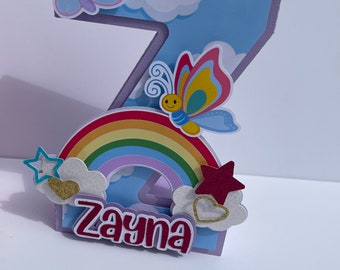 Rainbow 3D letter Butterfly 3D letter