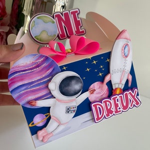 Astronaut party favor box, Astronaut birthday theme, Astronaut birthday decoration, Girls Astronaut birthday, Girl Astronaut party favor