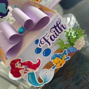 Princess Ariel party favor box, The Little Mermaid party favor box, The little mermaid party theme, Ariel birthday decoration, Ariel party