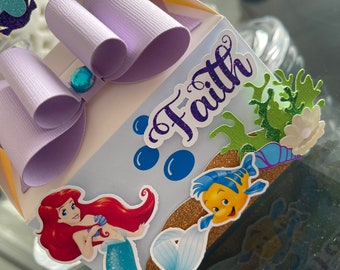 Princess Ariel party favor box, The Little Mermaid party favor box, The little mermaid party theme, Ariel birthday decoration, Ariel party