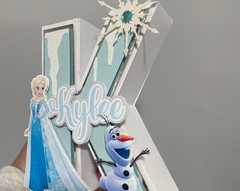 Letras 3D de Frozen, decoração de festa Frozen, aniversário Frozen