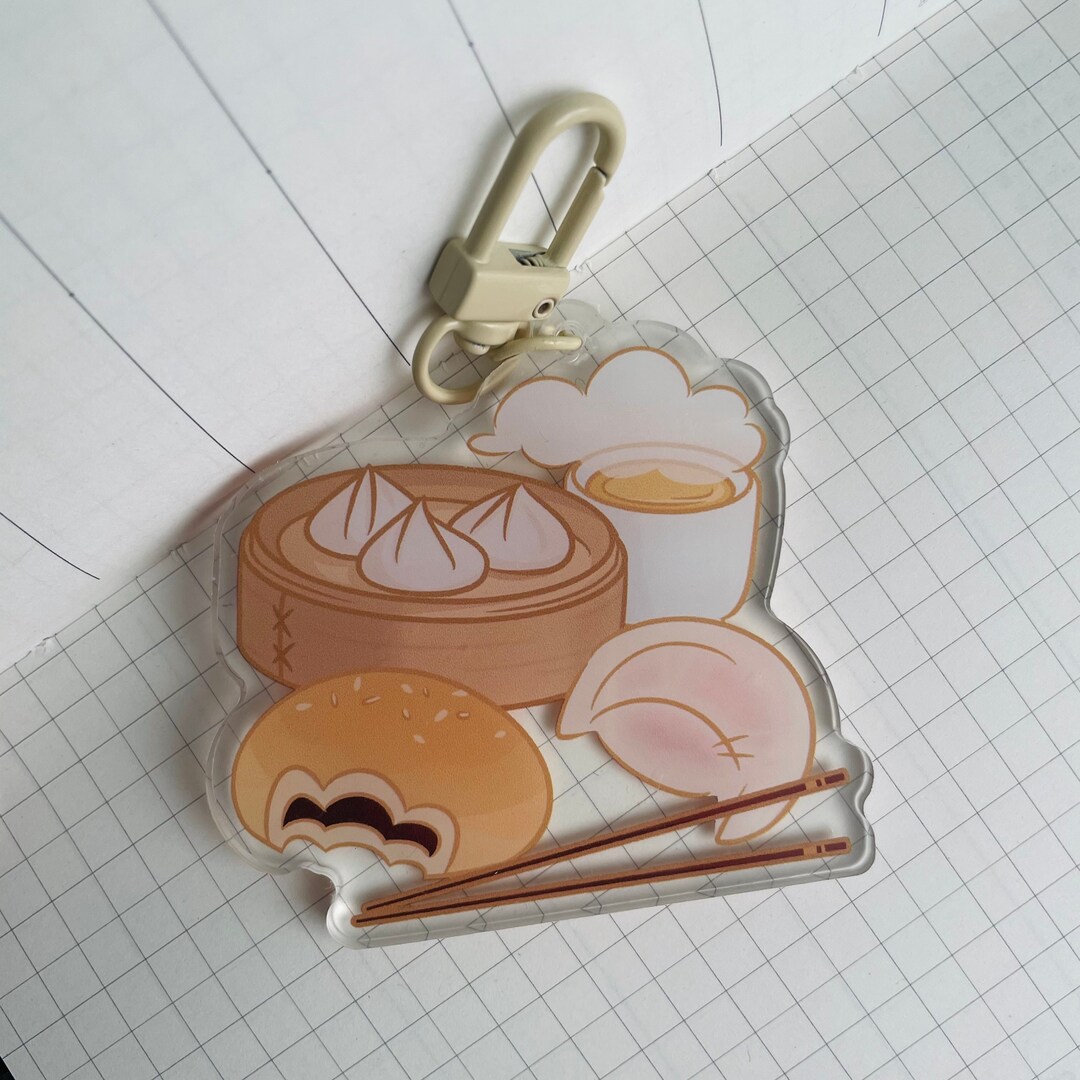 Dim Sum Acrylic Keychain, Har Gao Keychain, Dumpling Keychain, Dim Sum ...