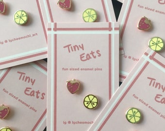 Tiny Eats - Strawberry Pin, Lemon Pin, Fruit Pin, Enamel Pin, Board Filler, Food Pin, Cute Pins, Strawberry Enamel Pin, Tiny Pin