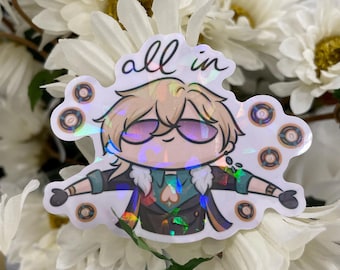 All In Aventurine Sticker - Vinyl Stickers, Holographic Stickers, Holo Sticker, Star Rail Stickers, Honkai Star Rail