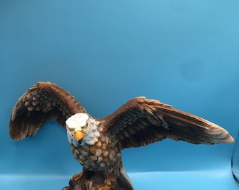 Vintage Eagle Figurine Made by Lucchesi FARO Hand Painted Italy