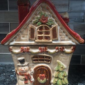 Ceramic Christmas Themed Cookie Jar
