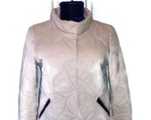 Vintage italian cream jacket with leather Sisley Retro cropped jacket