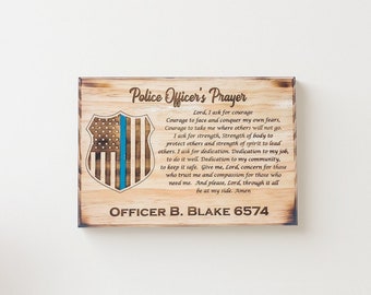 Police Officer Prayer Plaque - Policeman Gift, Police Officer Gift, Policeman Sign, Engraved Prayer, Police Wall Decor, Personalized Gift