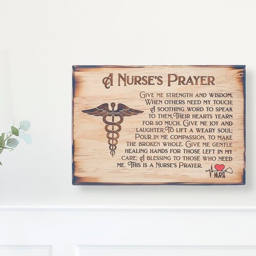 Nurses Prayer RN Plaque Personalized Nurse Medical Etsy
