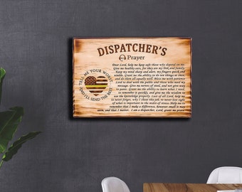 Personalized Dispatcher's Prayer Plaque | Thin Yellow Line | 911 Dispatch Gift | Fire Dispatch | Police Dispatch | EMS Dispatch