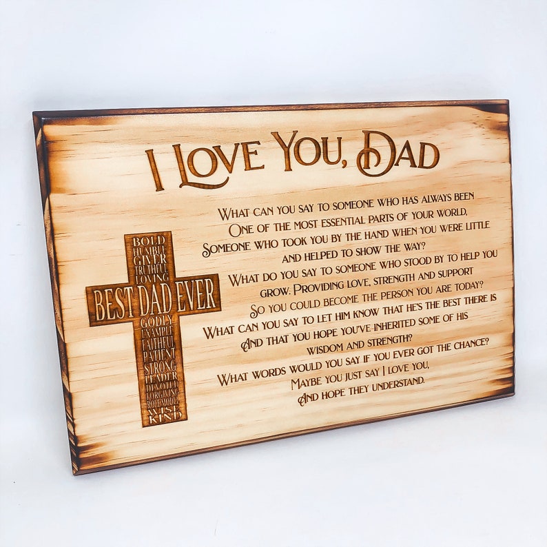 I Love You Dad Plaque Fathers Day Gift Dad Plaque Etsy