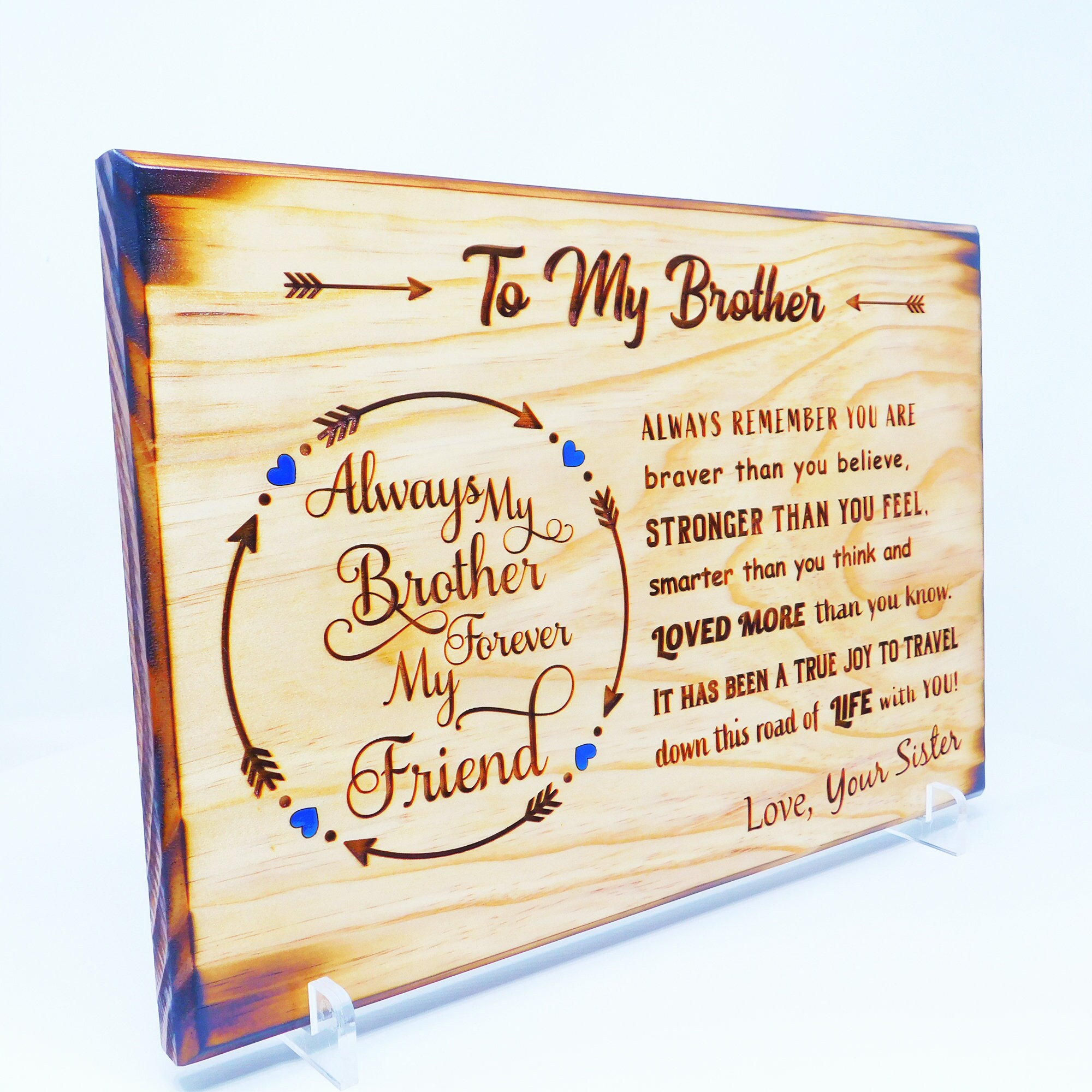 Personalized To My Brother Plaque Gift for Brother Birthday Etsy