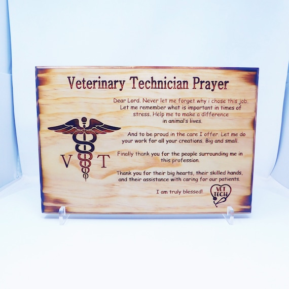 Vet Tech Prayer Plaque Veterinary Technician Appreciation Etsy