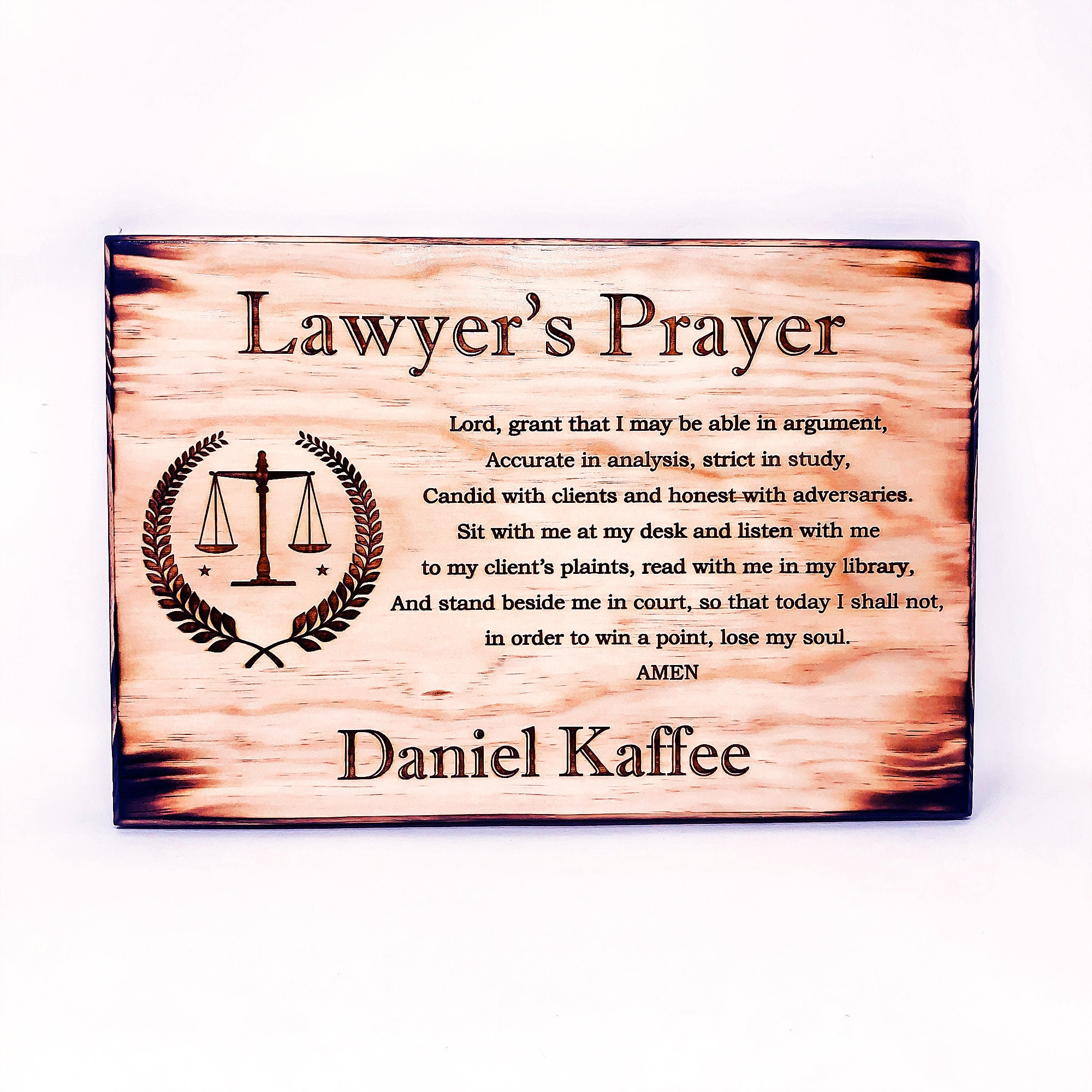 Personalized Lawyer Prayer Plaque Lawyer Gift Attorney Etsy