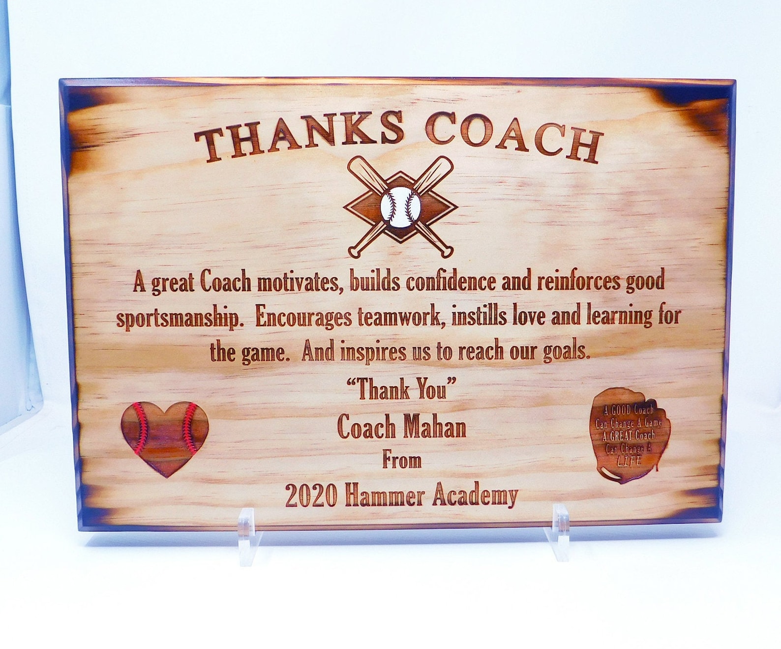 Coach Thank You Plaque Season Ending Gift From Team Coach Etsy